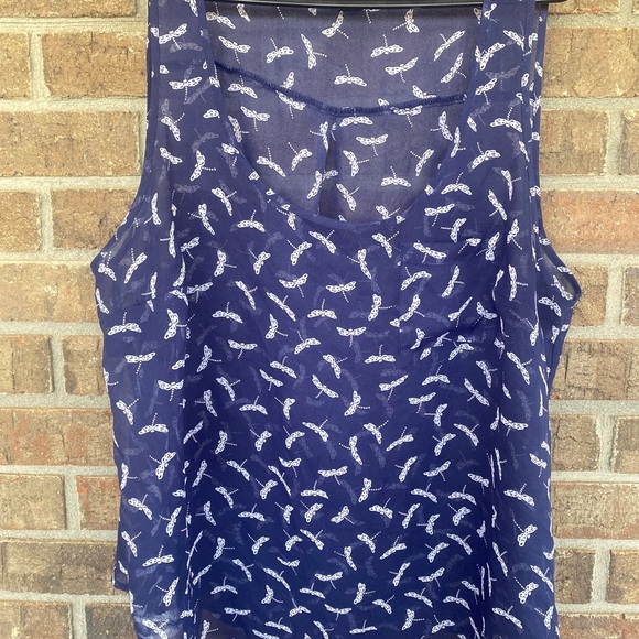 Torrid navy and white dragonfly tank size 0x - Picture 1 of 3